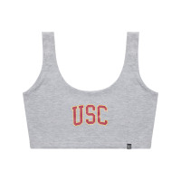 USC Trojans Womens's Hype and Vice Gray Scoop Neck Crop Top
